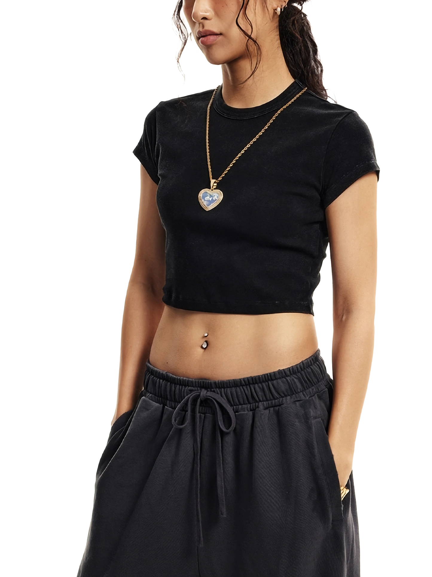 Style Sync Snow Washed Crop Top